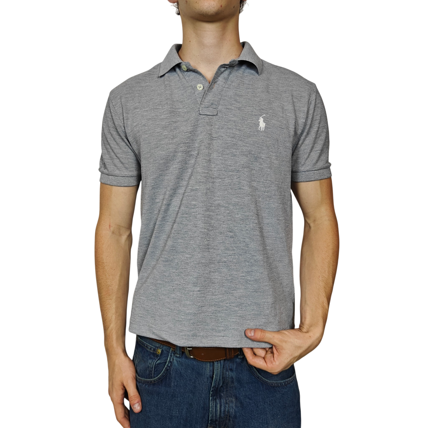 Heather Gray Cropped Polo